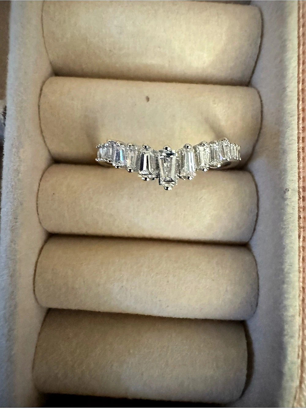 Baguette Natural Diamond Ring 18K Gold size7